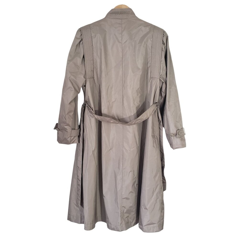 Vintage British Mist Womens Beige Trench Coat Size 12 Belted Timeless Classic - Picture 2 of 5